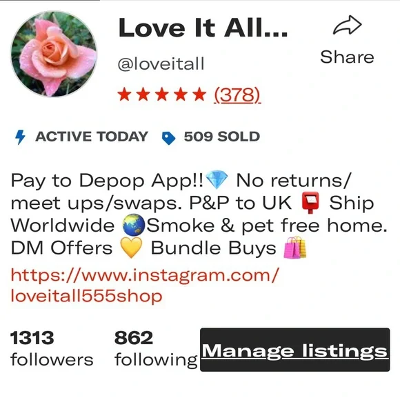Find Me on Depop ๐ Get 20% off Any ยฃ20 Items & Above Until 30th Nov 2023 ๐ - Picture 1 of 1